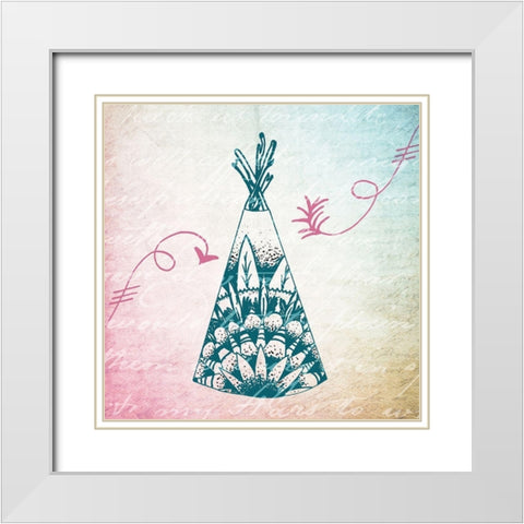Boho C White Modern Wood Framed Art Print with Double Matting by Kimberly, Allen