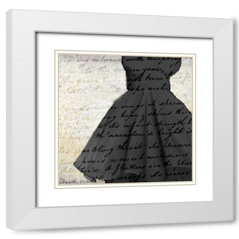 Little Black Dress White Modern Wood Framed Art Print with Double Matting by Kimberly, Allen