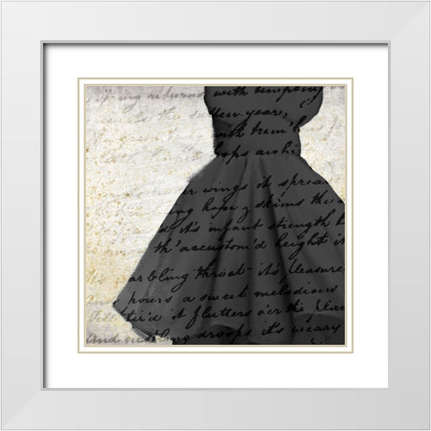 Little Black Dress White Modern Wood Framed Art Print with Double Matting by Kimberly, Allen
