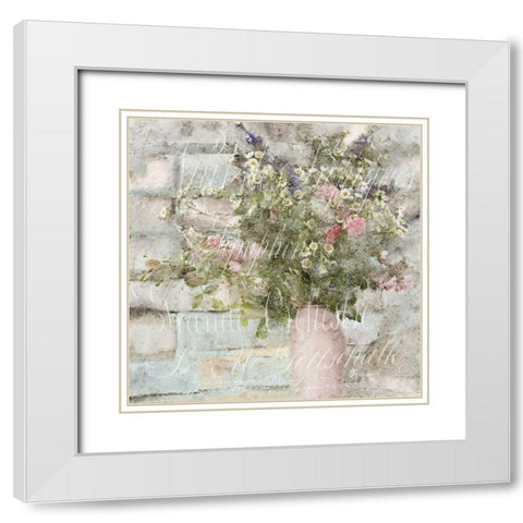 Wildflower Bouquet White Modern Wood Framed Art Print with Double Matting by Kimberly, Allen