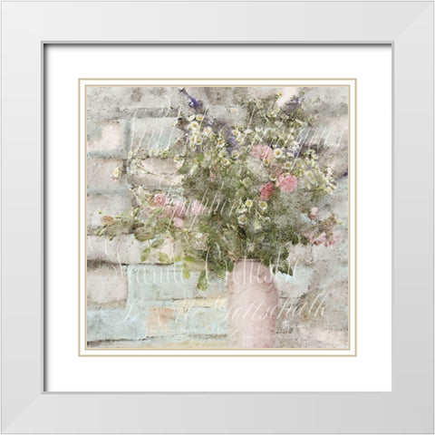 Wildflower Bouquet White Modern Wood Framed Art Print with Double Matting by Kimberly, Allen
