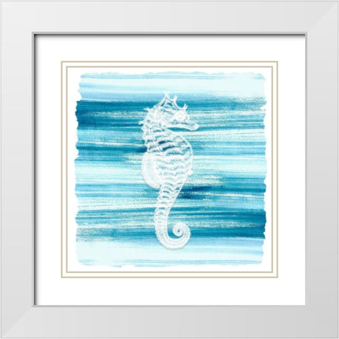 Coastal Brushstroke 3 White Modern Wood Framed Art Print with Double Matting by Kimberly, Allen