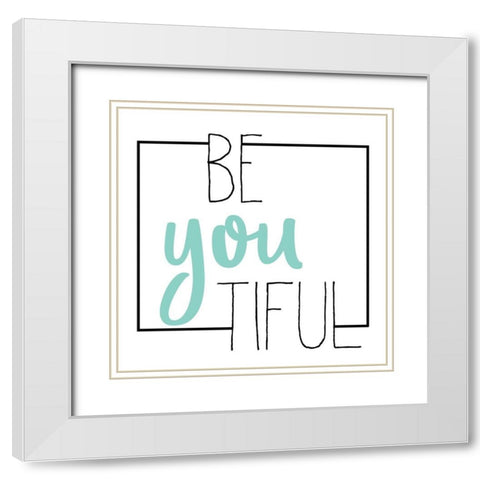 BEyouTIFUL White Modern Wood Framed Art Print with Double Matting by Kimberly, Allen
