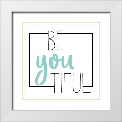 BEyouTIFUL White Modern Wood Framed Art Print with Double Matting by Kimberly, Allen