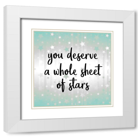 Sheet of Stars v2 White Modern Wood Framed Art Print with Double Matting by Kimberly, Allen