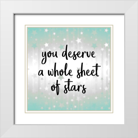 Sheet of Stars v2 White Modern Wood Framed Art Print with Double Matting by Kimberly, Allen