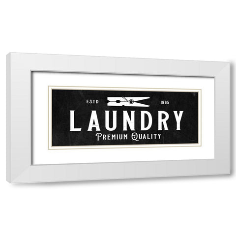 Laundry Sign White Modern Wood Framed Art Print with Double Matting by Koetsier, Albert