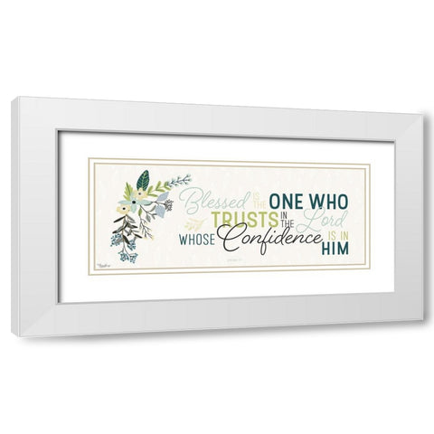 Blessed One White Modern Wood Framed Art Print with Double Matting by Louise, Gigi