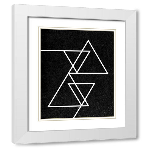 Black Triangle White Modern Wood Framed Art Print with Double Matting by Louise, Gigi