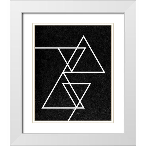 Black Triangle White Modern Wood Framed Art Print with Double Matting by Louise, Gigi