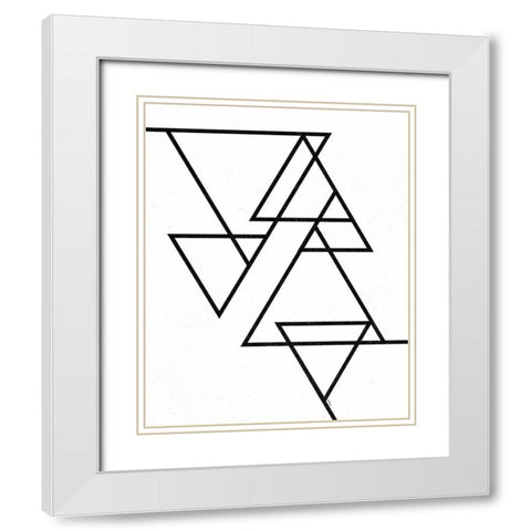 White Triangle White Modern Wood Framed Art Print with Double Matting by Louise, Gigi