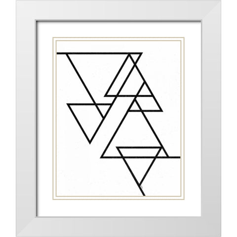 White Triangle White Modern Wood Framed Art Print with Double Matting by Louise, Gigi