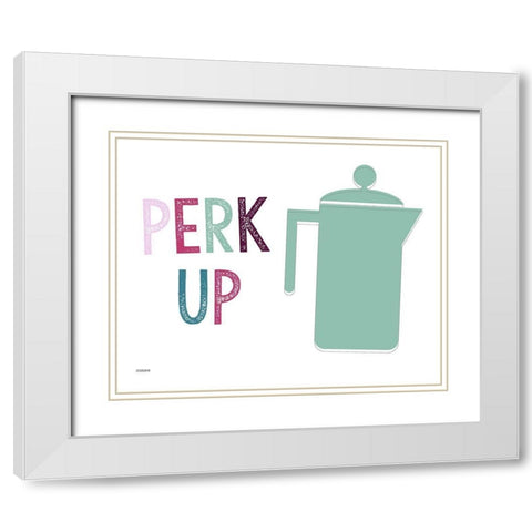 Perk Up White Modern Wood Framed Art Print with Double Matting by Louise, Gigi