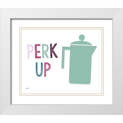 Perk Up White Modern Wood Framed Art Print with Double Matting by Louise, Gigi