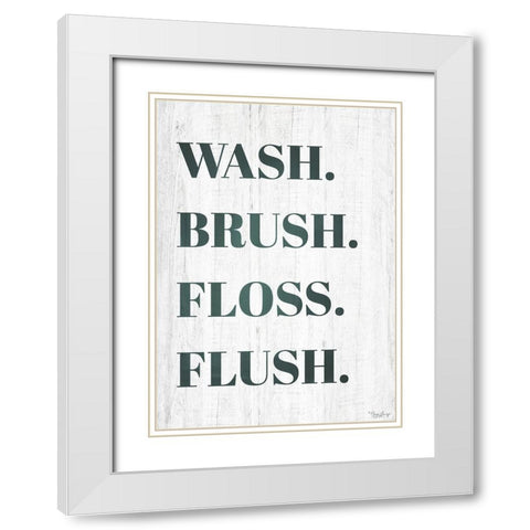 Wash Brush White Modern Wood Framed Art Print with Double Matting by Louise, Gigi