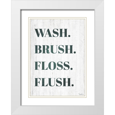 Wash Brush White Modern Wood Framed Art Print with Double Matting by Louise, Gigi
