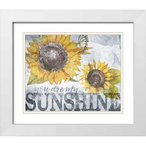 Sunshine Sunflower White Modern Wood Framed Art Print with Double Matting by Louise, Gigi