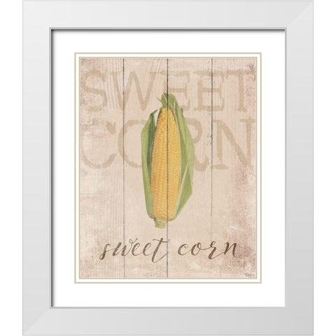 Sweet Corn White Modern Wood Framed Art Print with Double Matting by Louise, Gigi