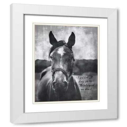 Great Horse White Modern Wood Framed Art Print with Double Matting by Louise, Gigi
