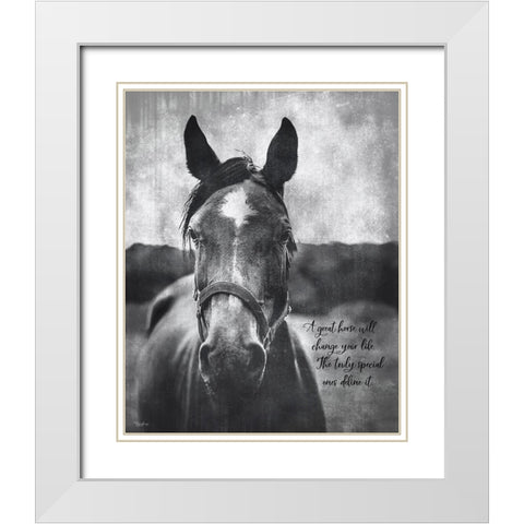 Great Horse White Modern Wood Framed Art Print with Double Matting by Louise, Gigi