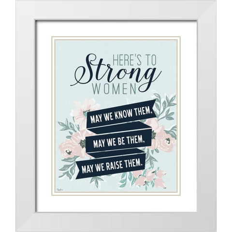 Strong Women White Modern Wood Framed Art Print with Double Matting by Louise, Gigi
