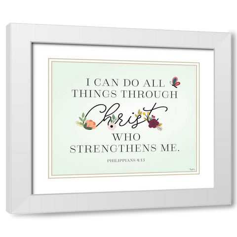 Christ Strengthens White Modern Wood Framed Art Print with Double Matting by Louise, Gigi