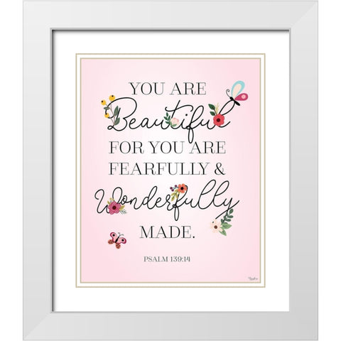 You Beautiful White Modern Wood Framed Art Print with Double Matting by Louise, Gigi