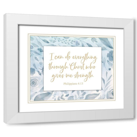 Christ Strength White Modern Wood Framed Art Print with Double Matting by Louise, Gigi