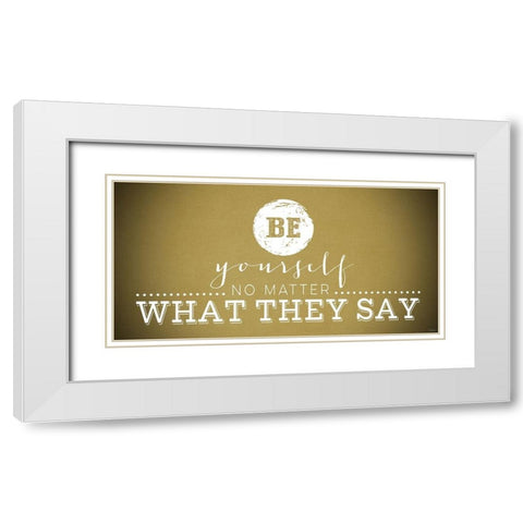 Yourself Yellow White Modern Wood Framed Art Print with Double Matting by Louise, Gigi