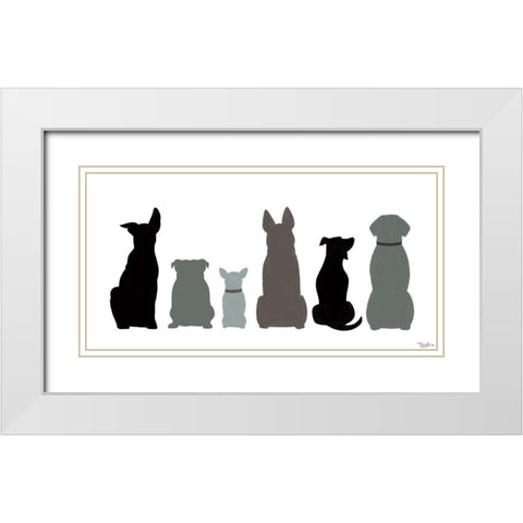 Dogs With Black White Modern Wood Framed Art Print with Double Matting by Louise, Gigi