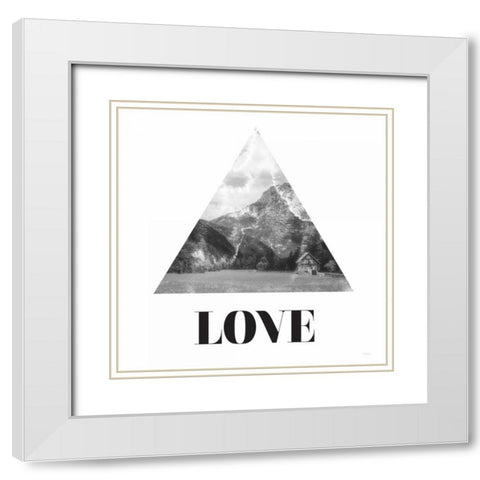 Love White Modern Wood Framed Art Print with Double Matting by Louise, Gigi
