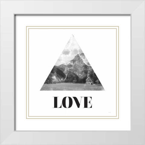 Love White Modern Wood Framed Art Print with Double Matting by Louise, Gigi