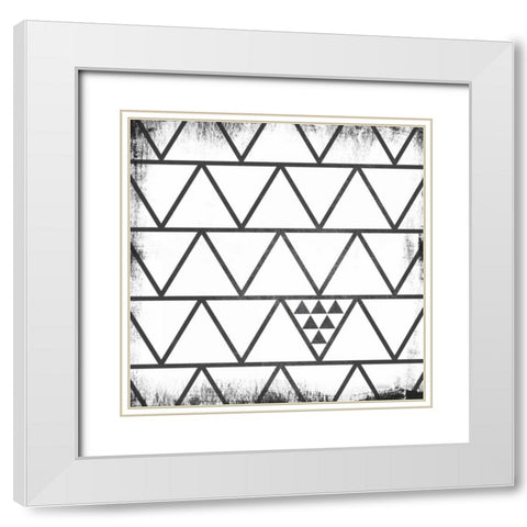 White Pattern White Modern Wood Framed Art Print with Double Matting by Louise, Gigi
