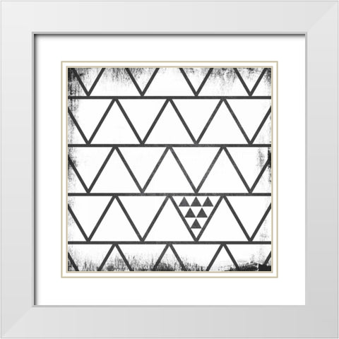 White Pattern White Modern Wood Framed Art Print with Double Matting by Louise, Gigi