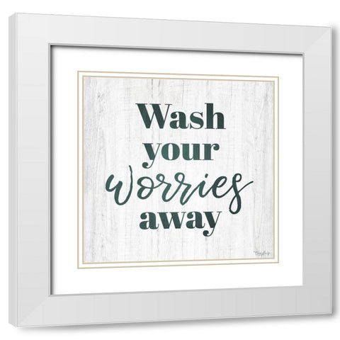 Wash Worries White Modern Wood Framed Art Print with Double Matting by Louise, Gigi