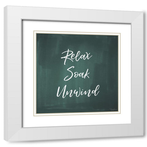 Relax White Modern Wood Framed Art Print with Double Matting by Louise, Gigi
