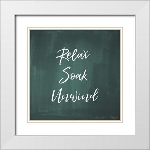 Relax White Modern Wood Framed Art Print with Double Matting by Louise, Gigi