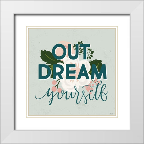 Out Dream Floral White Modern Wood Framed Art Print with Double Matting by Louise, Gigi