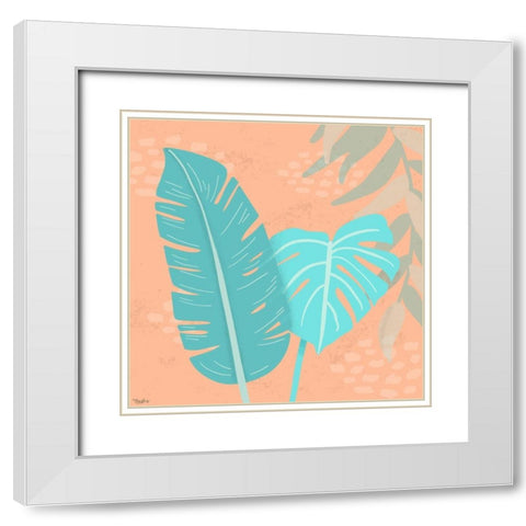 Tropical Leaves 1 White Modern Wood Framed Art Print with Double Matting by Louise, Gigi