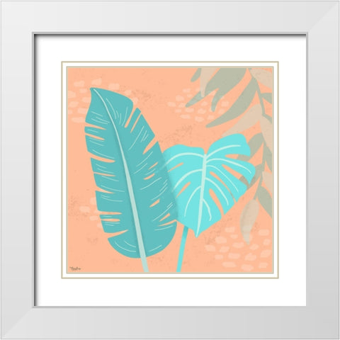 Tropical Leaves 1 White Modern Wood Framed Art Print with Double Matting by Louise, Gigi