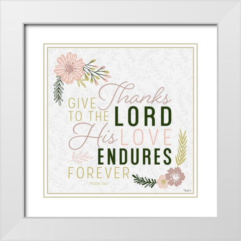 Thanks Lord White Modern Wood Framed Art Print with Double Matting by Louise, Gigi