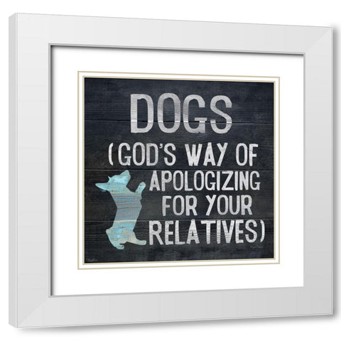 Dog Relatives White Modern Wood Framed Art Print with Double Matting by Louise, Gigi