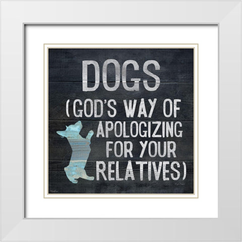 Dog Relatives White Modern Wood Framed Art Print with Double Matting by Louise, Gigi