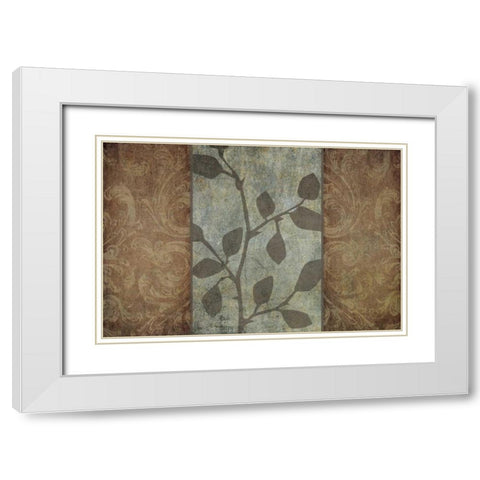 Rustic Leaves II White Modern Wood Framed Art Print with Double Matting by Emery, Kristin