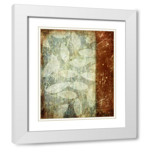 Rustic Leaves White Modern Wood Framed Art Print with Double Matting by Emery, Kristin