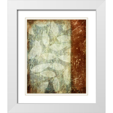 Rustic Leaves White Modern Wood Framed Art Print with Double Matting by Emery, Kristin