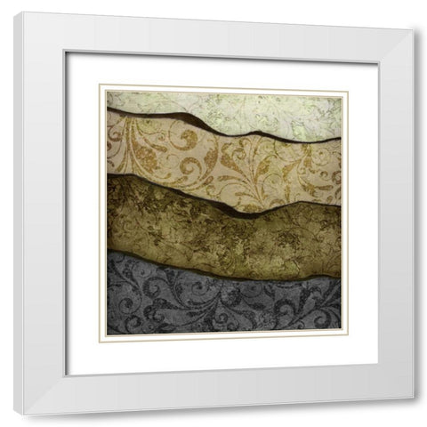 River Earth Cool I White Modern Wood Framed Art Print with Double Matting by Emery, Kristin
