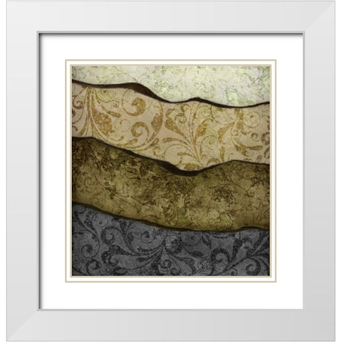 River Earth Cool I White Modern Wood Framed Art Print with Double Matting by Emery, Kristin