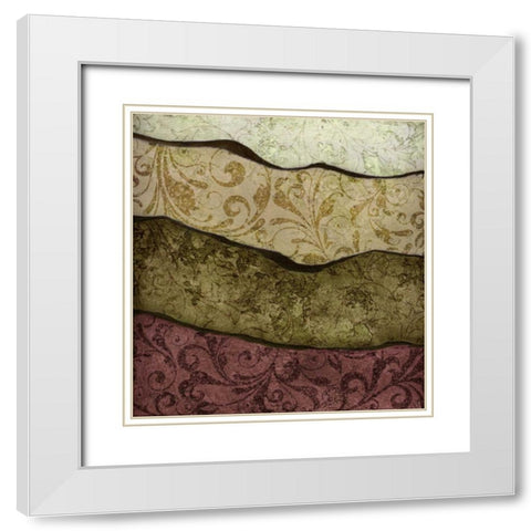 River Earth Warm I White Modern Wood Framed Art Print with Double Matting by Emery, Kristin