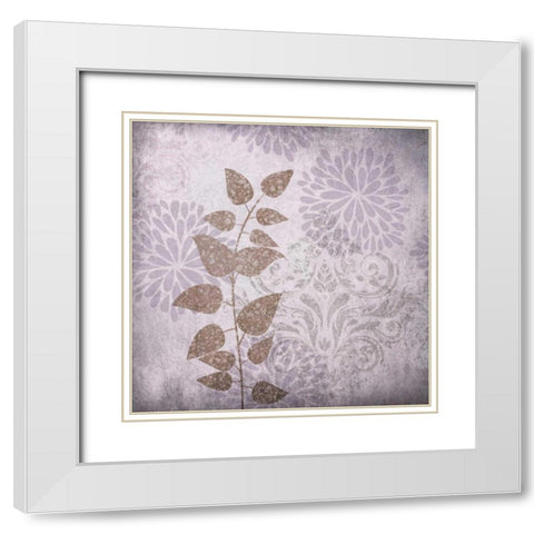 Warm Gray Flowers II White Modern Wood Framed Art Print with Double Matting by Emery, Kristin